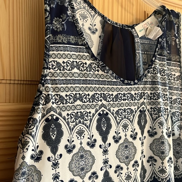 Love Spell Navy‎ Blue Paisley Tank Top Size Small - Picture 2 of 9
